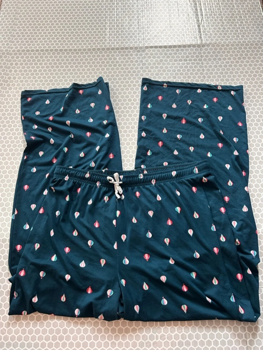 Hello Mellow Navy Blue Hot Air Balloon Print Pajama Bottoms Size XL